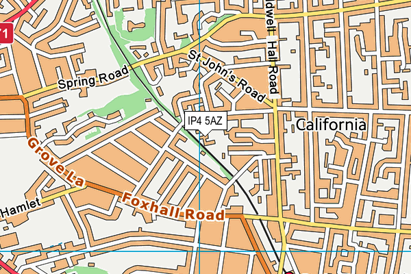 IP4 5AZ map - OS VectorMap District (Ordnance Survey)