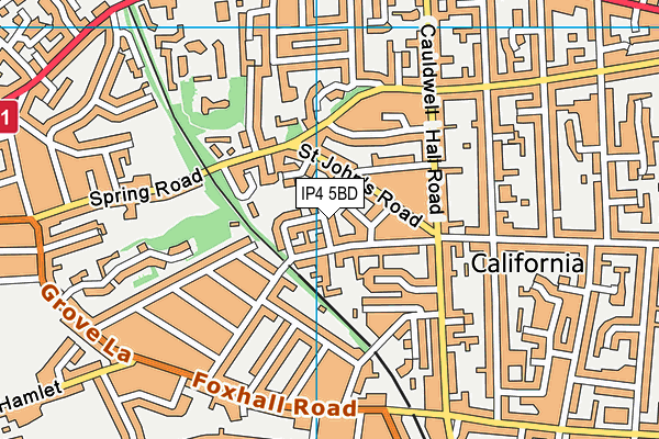 IP4 5BD map - OS VectorMap District (Ordnance Survey)