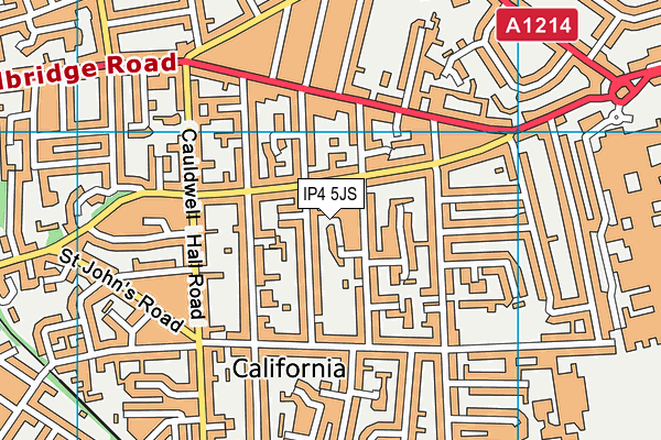 IP4 5JS map - OS VectorMap District (Ordnance Survey)