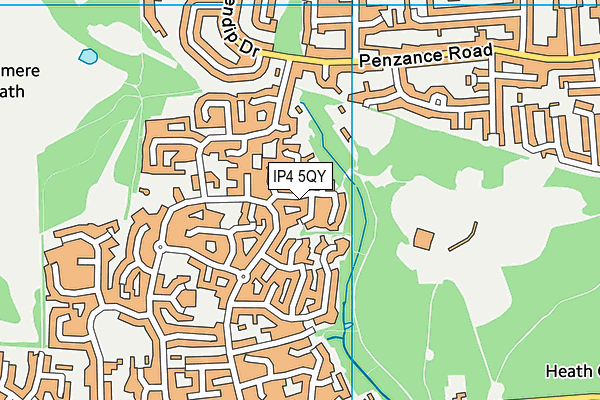 IP4 5QY map - OS VectorMap District (Ordnance Survey)