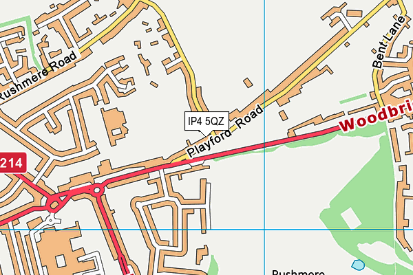 IP4 5QZ map - OS VectorMap District (Ordnance Survey)