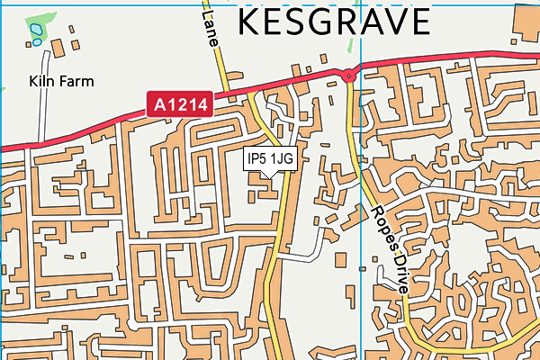 Heath Primary School map (IP5 1JG) - OS VectorMap District (Ordnance Survey)