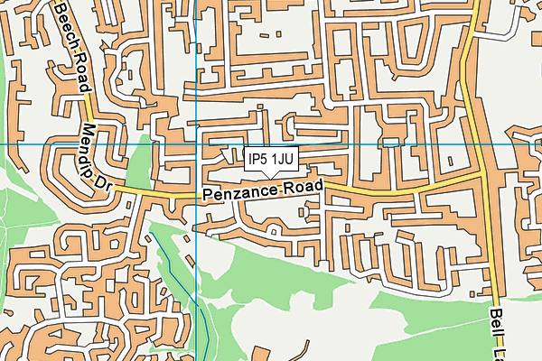 IP5 1JU map - OS VectorMap District (Ordnance Survey)
