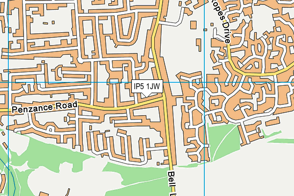 IP5 1JW map - OS VectorMap District (Ordnance Survey)