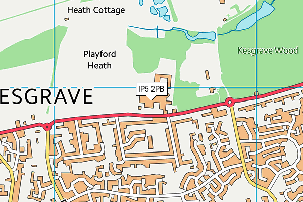 Kesgrave High School map (IP5 2PB) - OS VectorMap District (Ordnance Survey)