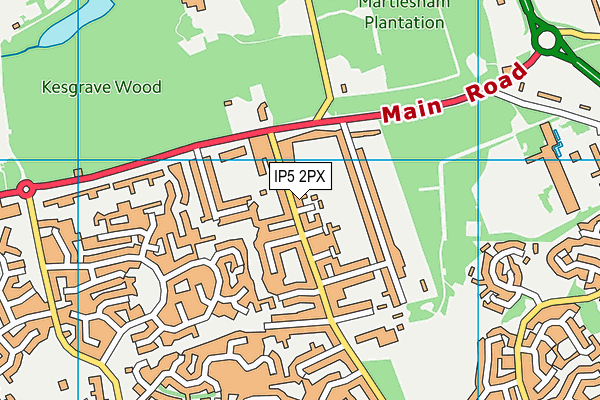IP5 2PX map - OS VectorMap District (Ordnance Survey)