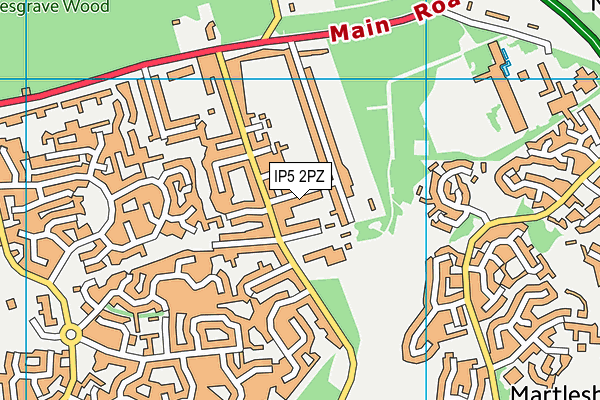 IP5 2PZ map - OS VectorMap District (Ordnance Survey)