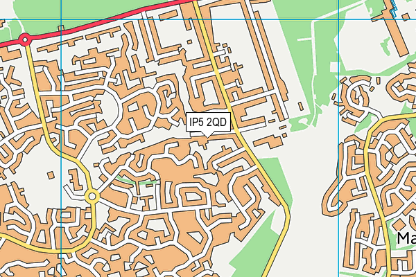 IP5 2QD map - OS VectorMap District (Ordnance Survey)