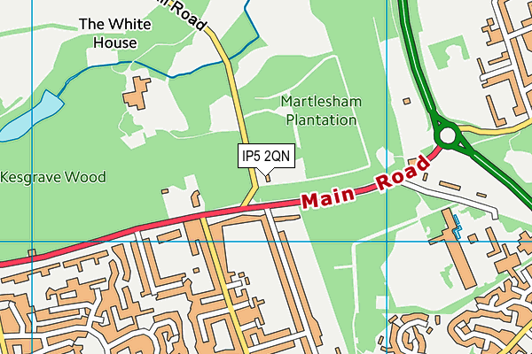 IP5 2QN map - OS VectorMap District (Ordnance Survey)