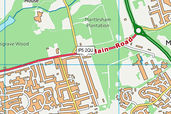 IP5 2QU map - OS VectorMap District (Ordnance Survey)