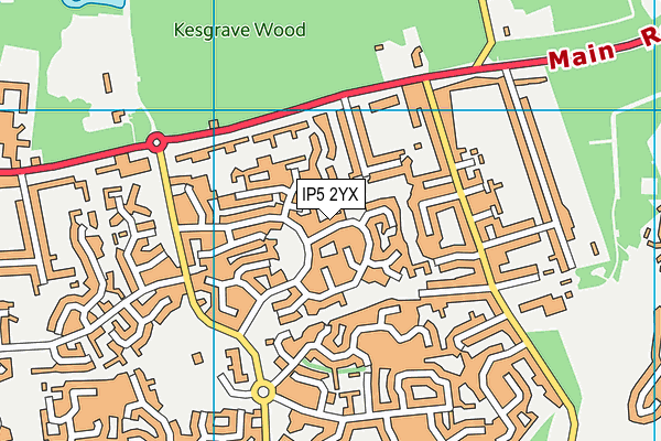 IP5 2YX map - OS VectorMap District (Ordnance Survey)