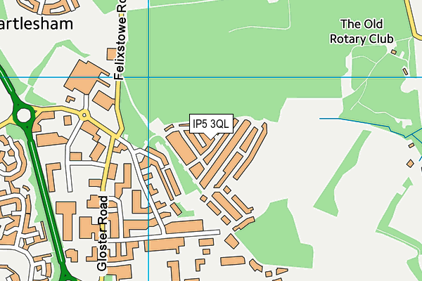 IP5 3QL map - OS VectorMap District (Ordnance Survey)