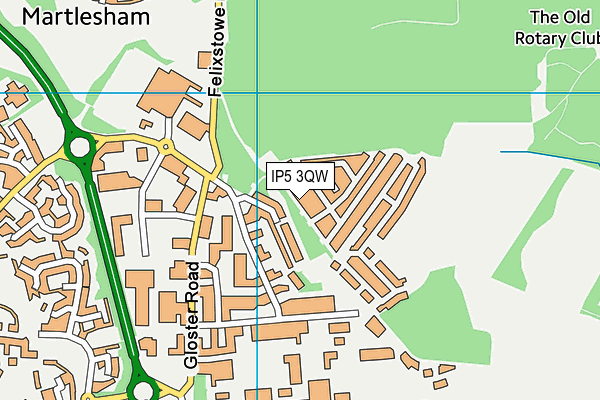 IP5 3QW map - OS VectorMap District (Ordnance Survey)