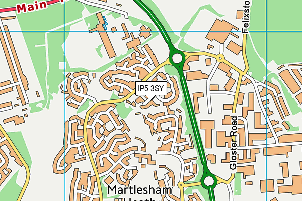 IP5 3SY map - OS VectorMap District (Ordnance Survey)