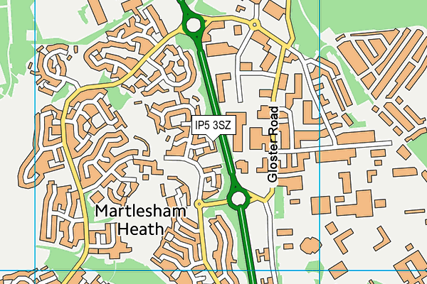 IP5 3SZ map - OS VectorMap District (Ordnance Survey)