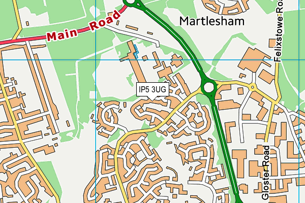 IP5 3UG map - OS VectorMap District (Ordnance Survey)