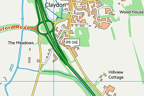 IP6 0AE map - OS VectorMap District (Ordnance Survey)