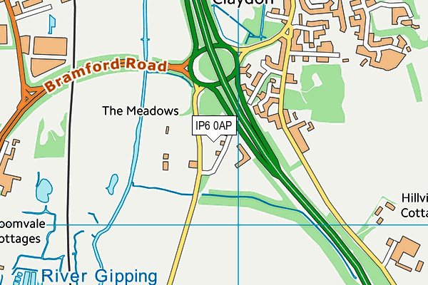 IP6 0AP map - OS VectorMap District (Ordnance Survey)