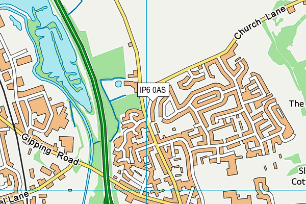 IP6 0AS map - OS VectorMap District (Ordnance Survey)