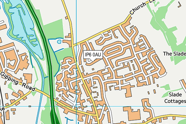 IP6 0AU map - OS VectorMap District (Ordnance Survey)