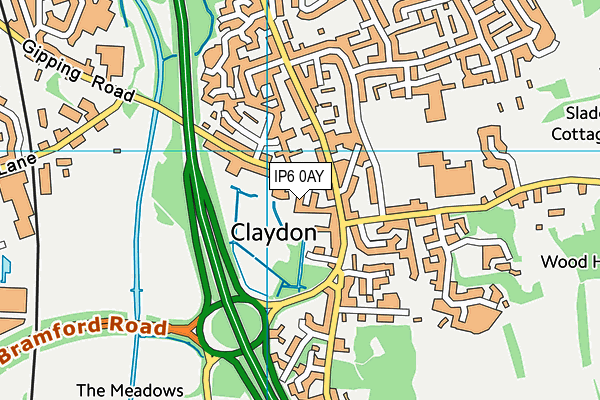 IP6 0AY map - OS VectorMap District (Ordnance Survey)