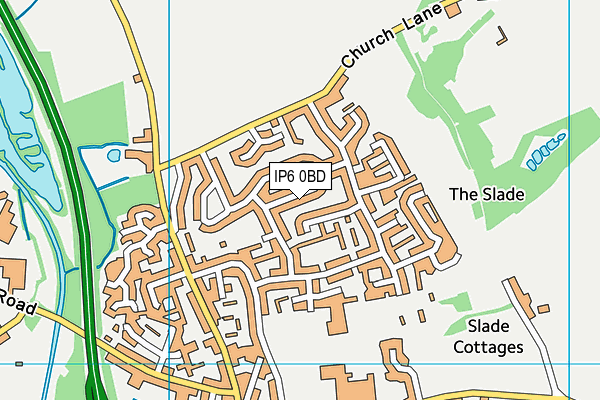 IP6 0BD map - OS VectorMap District (Ordnance Survey)