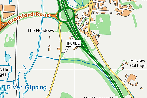 IP6 0BE map - OS VectorMap District (Ordnance Survey)