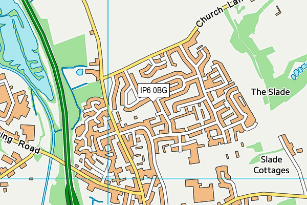 IP6 0BG map - OS VectorMap District (Ordnance Survey)