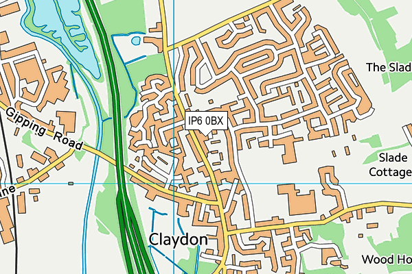 IP6 0BX map - OS VectorMap District (Ordnance Survey)