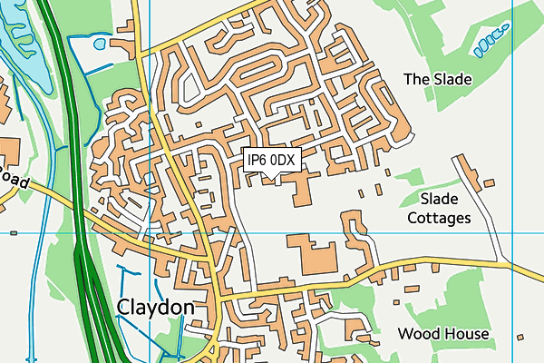 Claydon Primary School map (IP6 0DX) - OS VectorMap District (Ordnance Survey)