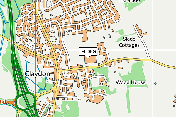 Claydon High School map (IP6 0EG) - OS VectorMap District (Ordnance Survey)