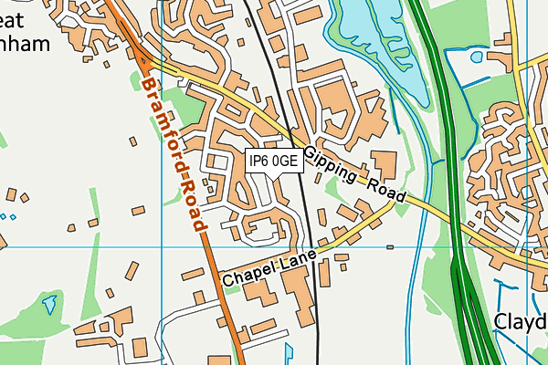 IP6 0GE map - OS VectorMap District (Ordnance Survey)