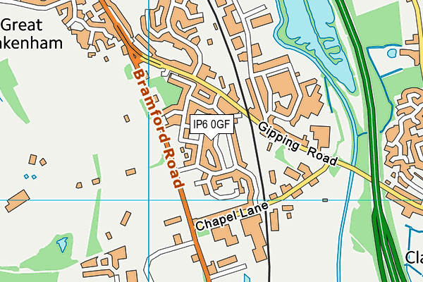 IP6 0GF map - OS VectorMap District (Ordnance Survey)