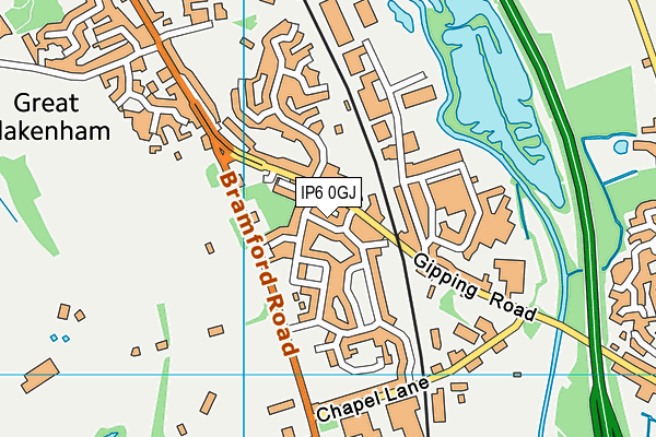 IP6 0GJ map - OS VectorMap District (Ordnance Survey)