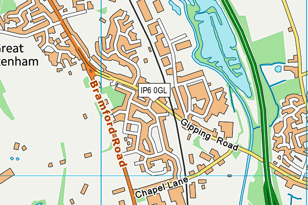 IP6 0GL map - OS VectorMap District (Ordnance Survey)