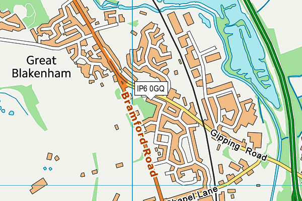 IP6 0GQ map - OS VectorMap District (Ordnance Survey)