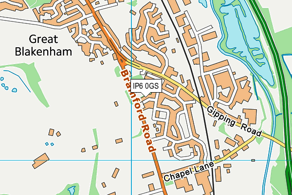 IP6 0GS map - OS VectorMap District (Ordnance Survey)