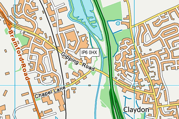 IP6 0HX map - OS VectorMap District (Ordnance Survey)