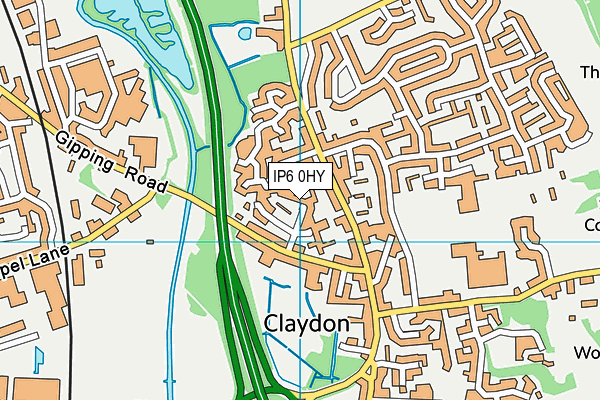 IP6 0HY map - OS VectorMap District (Ordnance Survey)