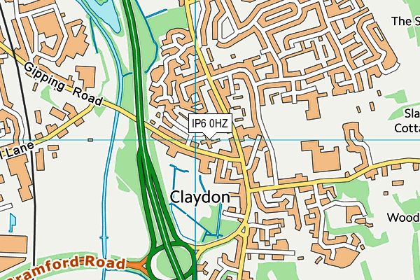 IP6 0HZ map - OS VectorMap District (Ordnance Survey)