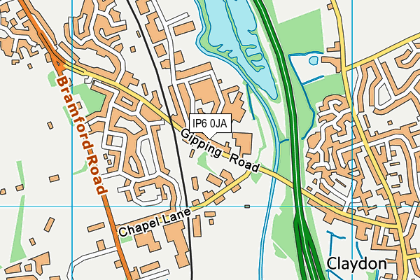 IP6 0JA map - OS VectorMap District (Ordnance Survey)