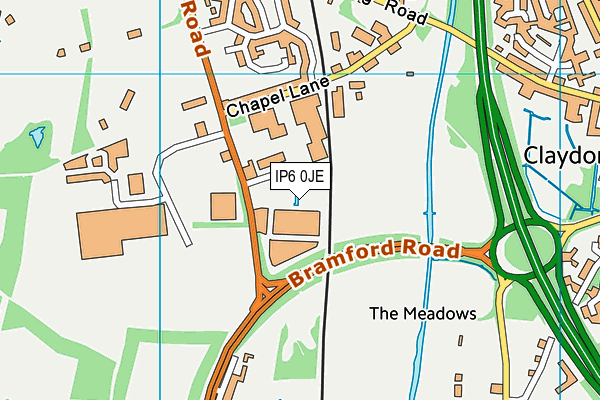 IP6 0JE map - OS VectorMap District (Ordnance Survey)