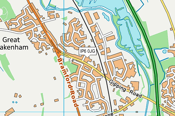 IP6 0JG map - OS VectorMap District (Ordnance Survey)