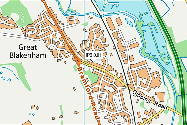 IP6 0JH map - OS VectorMap District (Ordnance Survey)