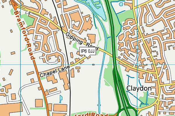 IP6 0JJ map - OS VectorMap District (Ordnance Survey)