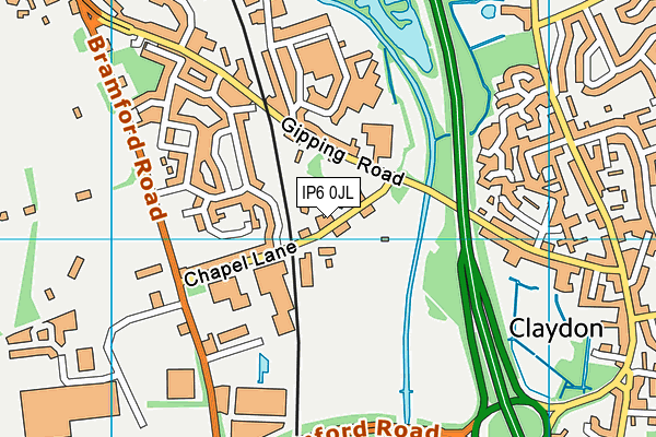 IP6 0JL map - OS VectorMap District (Ordnance Survey)