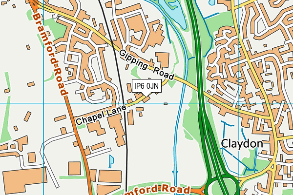 IP6 0JN map - OS VectorMap District (Ordnance Survey)