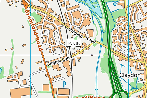 IP6 0JR map - OS VectorMap District (Ordnance Survey)