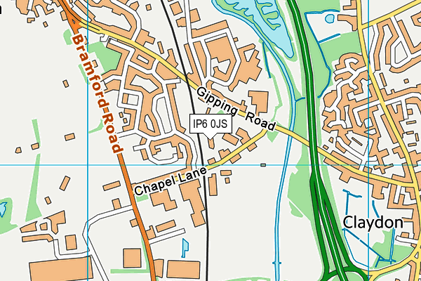 IP6 0JS map - OS VectorMap District (Ordnance Survey)