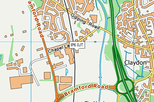 IP6 0JT map - OS VectorMap District (Ordnance Survey)